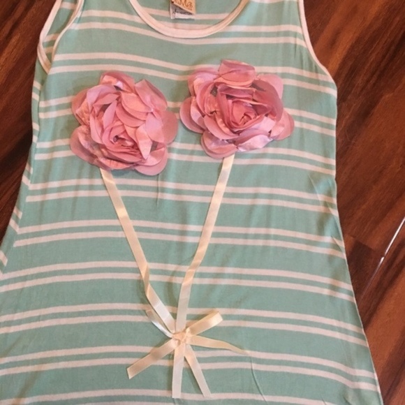 Mia Belle Couture Fringed Teal/Cream Tunic - Picture 2 of 7